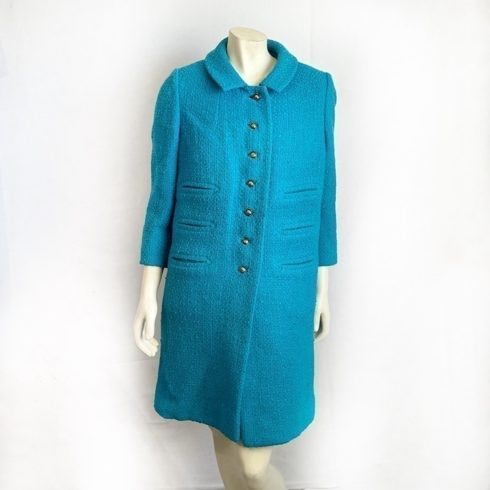 I.Magnin Vintage Turquoise Coat 1960s